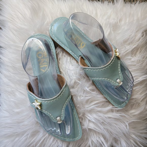 Kino Aqua Blue Starfish Sandals Size 9 - Picture 1 of 13